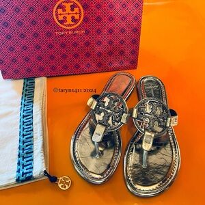 Tory Burch Pavé Metallic Miller Sandals